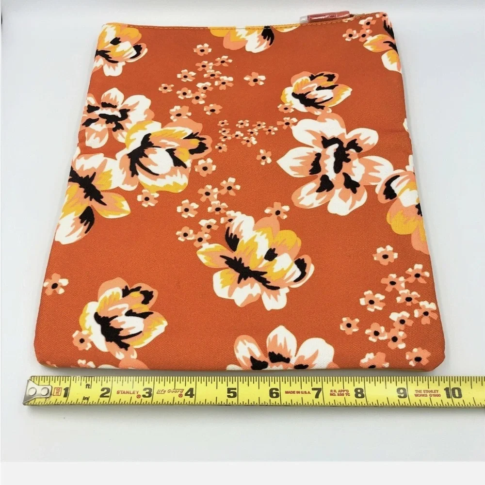 NWOT Rachel Pally Canvas & Faux Leather Reversible Clutch Bag Tablet Sleeve
